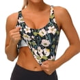 thumbnail image 3 of Daiia Flowers Printed Women's Sports Bra, Breathable Activewear Bra with U-Back Design and Removable Pads, Comfortable and Supportive for Yoga, Workout-Small, 3 of 8