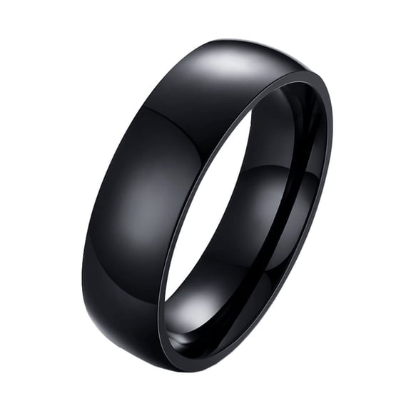 HIJONES Men Women's Stainless Steel Plain Ring  Dating Band Men Black Size 11