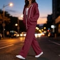 thumbnail image 5 of Chiccall Sweatsuits for Women 2 Piece Outfits Zip Up Hoodie Sweatshirt and Baggy Sweatpants Set Fall Long Sleeve Tracksuit, 5 of 10