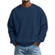 thumbnail image 1 of Ceisia Mens Long Sleeve Pullover Loose Sweater Waffle Knit Round Neck Lounge Loose Type Navy XXL Gift, 1 of 6