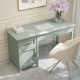 thumbnail image 6 of Martha Stewart Shaker Style Home Office Desk with Storage in Sage with Polished Brass Hardware, 6 of 13