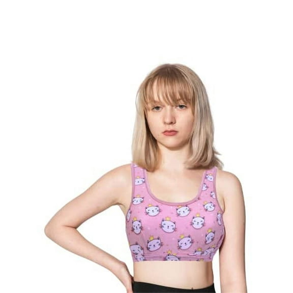 Dchica Girls Training Bra Printed Sports Teenager Bra Wide Strap Regular Fit (14-16 Years)