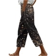 thumbnail image 3 of QATAINLAV Capri Pants for Women Plus Size Loose Straight Leg Cropped Pants with Pockets Fashion Floral Print Summer Cotton Linen Capris Multicolor 5XL Mother's Day Gifts, 3 of 6
