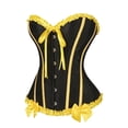 thumbnail image 5 of JOANKDMI Women's Chic Gothic Steampunk Corset Top with Ribbon Tie and Ruffle Trim Elegant Bustier for Pirate Roleplay and Vampire Halloween Dress Up Outfit, 5 of 5