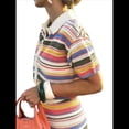 thumbnail image 3 of Conjuntos de Dos Piezas de Punto para Mujer: Cárdigan de Rayas con Botones y Pantalones Cortos, Pantalones Cortos y Pantalones Cortos Tops de Rayas de Colores M, 3 of 10