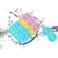 thumbnail image 4 of Fidget Toy Headphone Case Compatible with AirPods, Push Pop Bubble Silicone Protecive Earphone Case with 1 Dimple Toy, Soft Protecive Shell Shockproof Earphone Cover (Multicolor 02, For Airpods Pro 3), 4 of 6