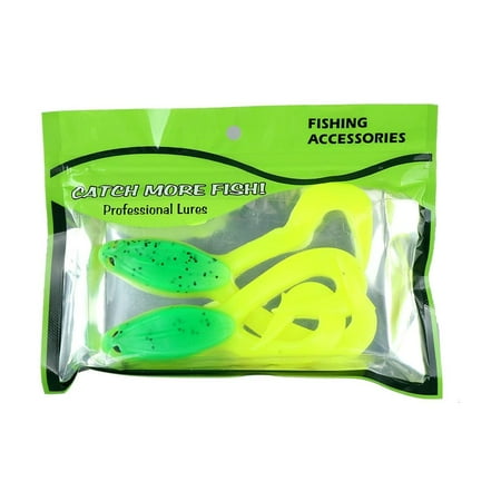 Osdhezcn 2PCS Twin Tail Soft Frogs Lures Silicone Fishing Baits Artificial Fishing Lures Baits Swimbait for Outdoor Fishing