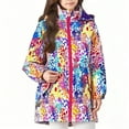 thumbnail image 7 of YunPes Girls Long Fleece Lined Jacket Colorful Pattern Hooded Windproof Warm Coat with Pockets Teen Winter Outdoor Windbreaker, 7 of 7