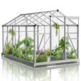 thumbnail image 2 of DECMAY 6x10ft Hybrid Polycarbonate Greenhouse Silver, 2 of 15