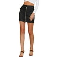 thumbnail image 1 of INSPIRE CHIC Women's Denim Skirts Zip Front Slim Fit High Waist Mini Jean Skirt XL Dark, 1 of 6