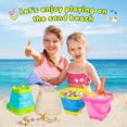 thumbnail image 4 of Juego de cubos de arena de playa plegables Xgunion con palas y bolsa, paquete de 3, 4 of 5
