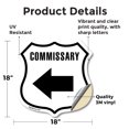 thumbnail image 2 of Commissary Left 18 inch X 18 inch Shield Shaped Heavy Duty 3.2 mil Vinyl Decal Weather Resistant Made in the USA, 2 of 5