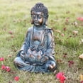 thumbnail image 3 of TERESA'S COLLECTIONS Meditating Buddha Statue with Solar Lights, 10.4" Large Resin Garden Sculpture for Home Lawn Yard, 3 of 7