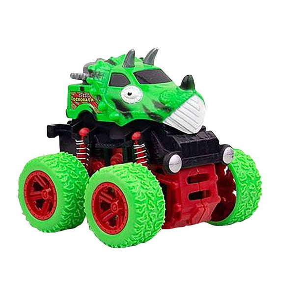 Ke1Clo Monster Truck Toys (Green), Friction Powered Toy Cars Dinosaur Toys for Kids Push and Go Vehicles Christmas Birthday Gift Pull Back Cars Inertia Cars Monster Trucks for Boys