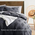 thumbnail image 2 of Juego de funda nórdica para cama tamaño king: funda nórdica bohemia tamaño king, funda nórdica gris con mechones de 3 piezas tamaño king con cierre de cremallera, 1 funda nórdica tamaño king de 104 x, 2 of 5