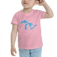 thumbnail image 3 of Map of Great Lakes Lake Champlains Funny Toddler T-Shirts for Boys Girls (Pink, 2T), 3 of 5