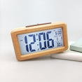 thumbnail image 4 of Xingzhi Wood Digital Clock Light-operated LCD Screen Button Control Simple Style Date Display Clocks Temperature Meter Backlight Type 1, 4 of 6