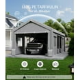 thumbnail image 3 of Garvee 13 x 20 feet Carport Replacement Canopy Cover, Gray, 3 of 8