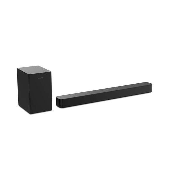 Philips B4500 2.1 Channel Enhanced Stereo Soundbar with Wireless Subwoofer, Black