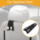 thumbnail image 2 of Ganchos organizadores de respaldo para asiento de coche Universal 1 Pcs de Unique Bargains para la mayoría de coches, SUV, camiones, cuero sintético resistente, metal negro 6.89"x2.99", 2 of 7