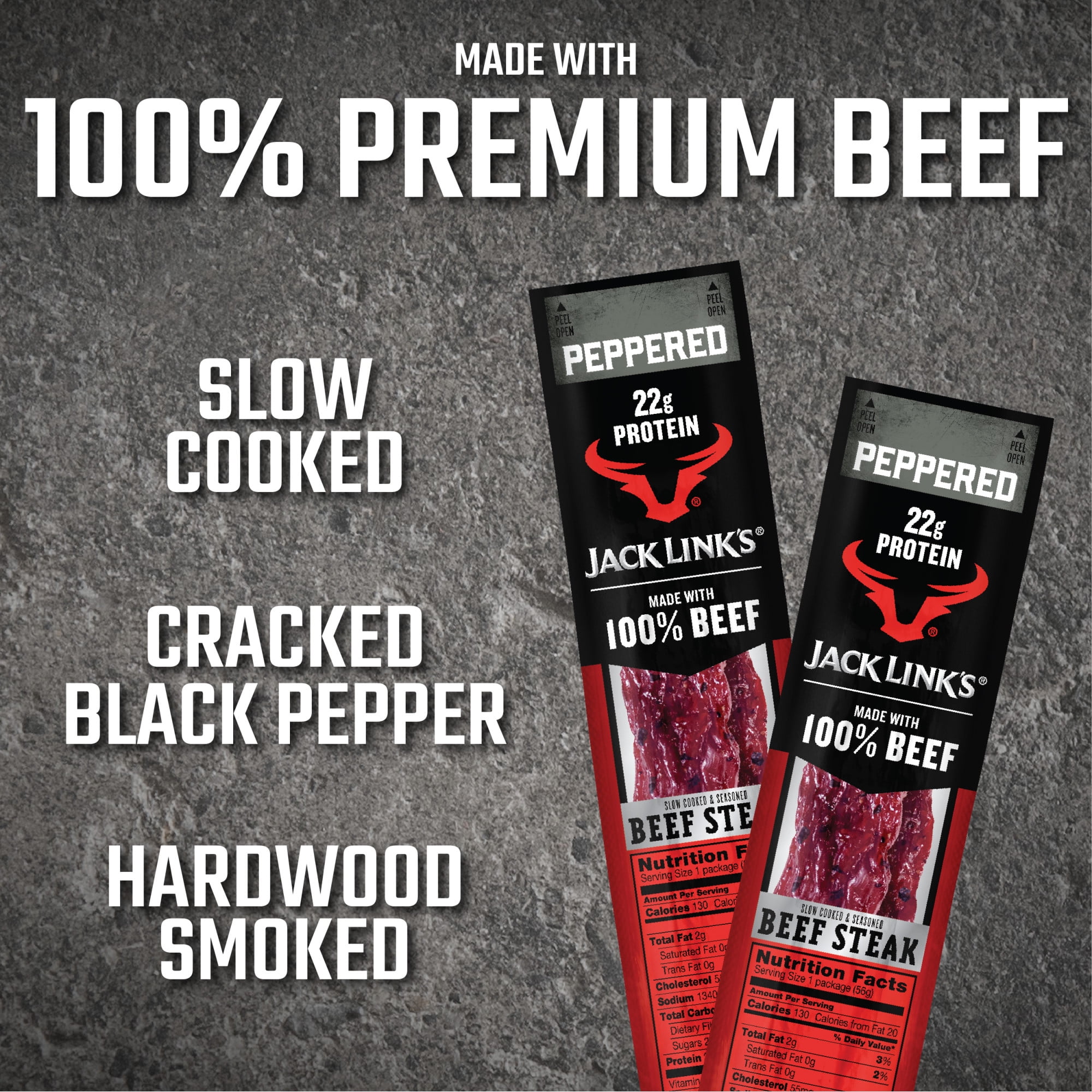 2oz Jack Links Beef Pepper Kippered Steaks