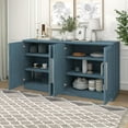 thumbnail image 2 of TUANLUO Blue Buffet Sideboard Cabinet, Accent Cabinet with 4 Doors, Buffet Cabinet with Adjustable Shelves, Wood Storage Cabinet Furniture for Kitchen Dining Room Living Room, 60"L x 16"W x 32"H, 2 of 10