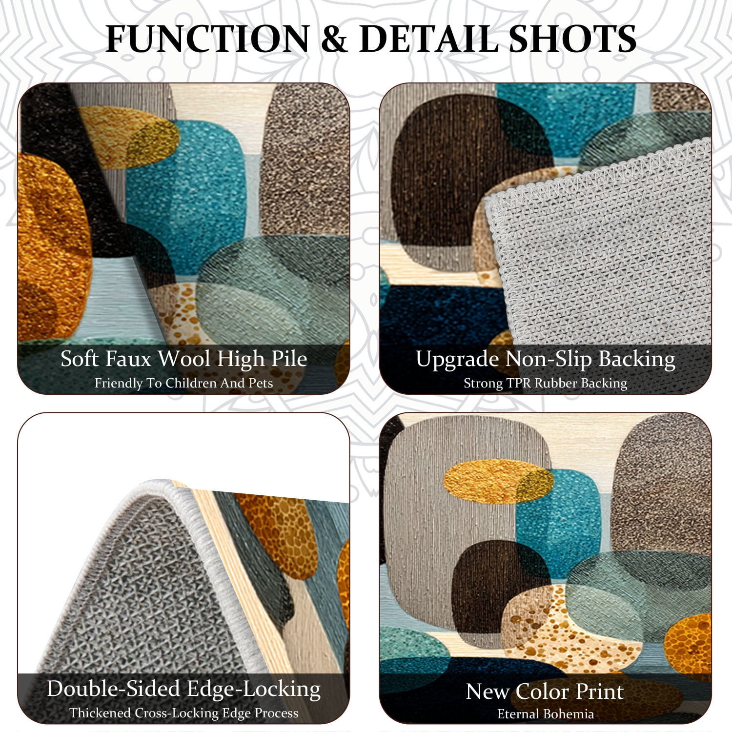 Three-Piece Kitchen Rug Set, Abstract Pattern Kitchen Hallway Rug, Soft And Comfortable, Suitable for Sinks, Floors, Entrances, Hallways, Bathrooms