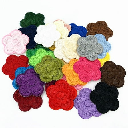COSMOBETTY 33Pcs Cute Sew On Appliques Embroidered Floral Patches for Clothes