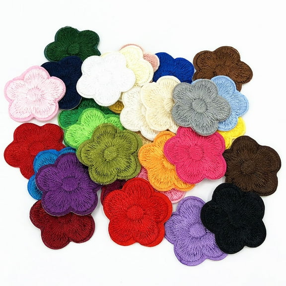 COSMOBETTY 33Pcs Cute Sew On Appliques Embroidered Floral Patches for Clothes