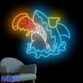 thumbnail image 2 of Handmadetneonsign Shark Eating Pizza Neon Sign, Pizza Shark Neon Light, Food Store Wall Art 94022, 2 of 5