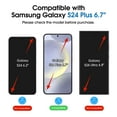 thumbnail image 3 of amFilm 2+2 Pack Auto-Alignment OneTouch for Samsung Galaxy S24 Plus/ S24+ 6.7" Screen Protector Tempered Glass, with Camera Lens Protector, 30 Seconds Installation, 9H Hardness, Case Friendly Bubble F, 3 of 7