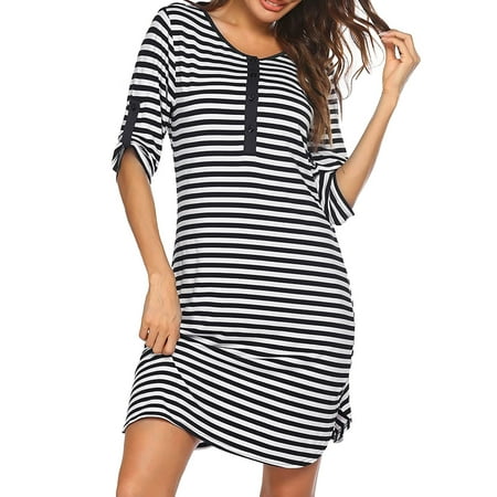 

Tangnade Women Button Striped Maternity Sleeveless Hight Waist Dress For Daily Wearing Or Baby Shower Maternity dress