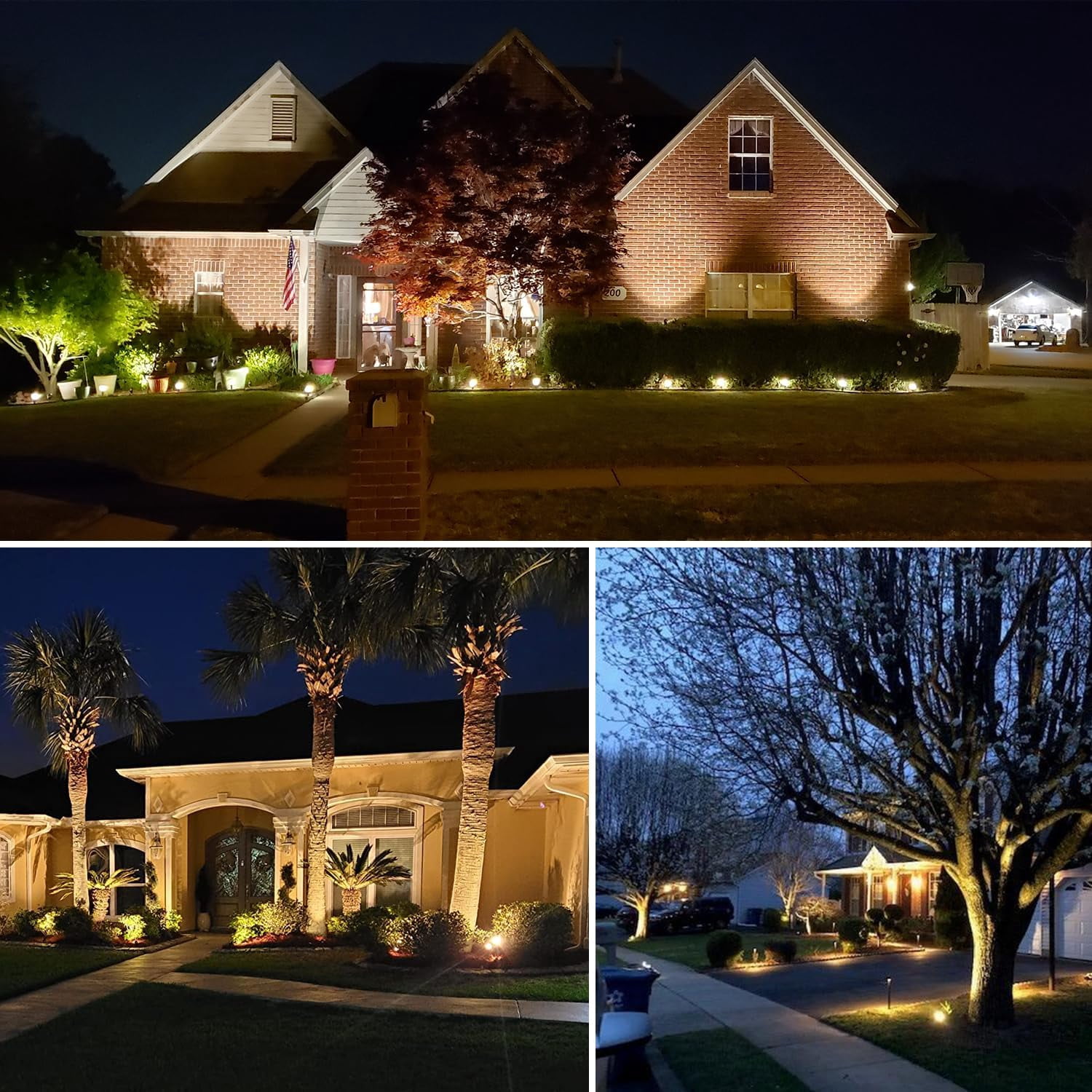SUNVIE 12W LED Landscape Lights Low Voltage Pathway Lights Outdoor Warm White Spotlights, 8 Pack