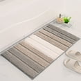 thumbnail image 1 of Alfombra de baño a rayas coloridas • 50x80cm • Microfibra absorbente engrosada • Respaldo antideslizante de TPR • Felpudo lavable a máquina, 1 of 3