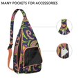thumbnail image 2 of Waterproof Hiking Sling Backpack for Women – Lightweight Crossbody Bag with Adjustable Strap, Chest Bag for Travel & Outdoor Adventures – Paisley Boho Vintage Floral, Chic Retro Design, 2 of 4