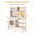 thumbnail image 3 of Costway Height Adjustable Play Kitchen Wooden Kitchen Playset with Real Lights & Sounds, 3 of 10