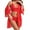 Red, variant on Sexyfree Women Sexy Lingerie Set 3 Piece Lace Kimono Robe with Bra and Panty Sheer Sleepwear