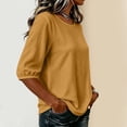 thumbnail image 6 of BLVB Half Sleeve Womens Tops Dressy Casual Blouses Crew Neck T Shirts Tops Spring Fall Outfits Loose Fit, 6 of 7