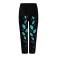 thumbnail image 5 of vigerkar Capri Pants for Women Vintage Boho Floral Printed Yoga Leggings Casual Summer High Waisted Knee Length Pants (Mint Green, M), 5 of 5