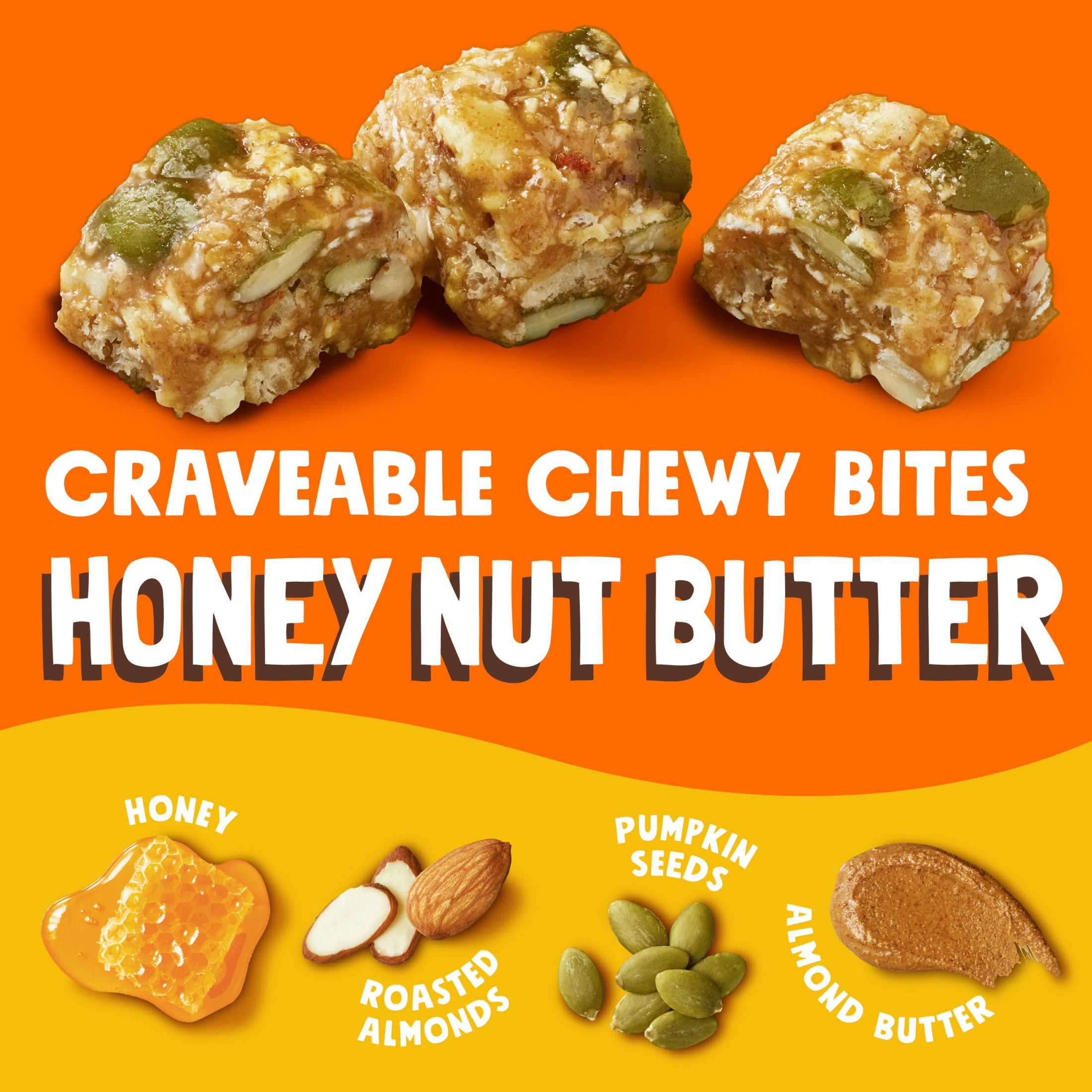 Bear Naked Chewy Honey Nut Butter Granola Bites, Whole Grain and Fiber, 5 oz, 5 Count