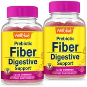 WellYeah Prebiotic Fiber Gummies (2 Pack)- Digestive System Support, Doctor Recommended, Can Help for Constipation - Vegan Friendly and Gluten-Free, GMO Free - Yummy Berry Flavors - 60 Gummies