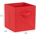 thumbnail image 3 of Basics Cube Organizer Storage Bins Handles, Collapsible Fabric, Pack of 6, 10.5"x10.5"x11", Red, 3 of 11