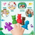 thumbnail image 3 of Belanttega Dinosaur Animal Finger Puppets Gift Box Set T-Rex, Triceratops, Stegosaurus Animal Characters with Wood Board Stage Art Performance Supplies for School Classroom, 3 of 7