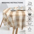 thumbnail image 5 of Round Tablecloth 60 Inch, Brown White Plaid Round Table Cover Comfortable Table Cloth Kitchen Tablecloths for Restaurant, Picnic, Indoor and Outdoor Dining, 5 of 8