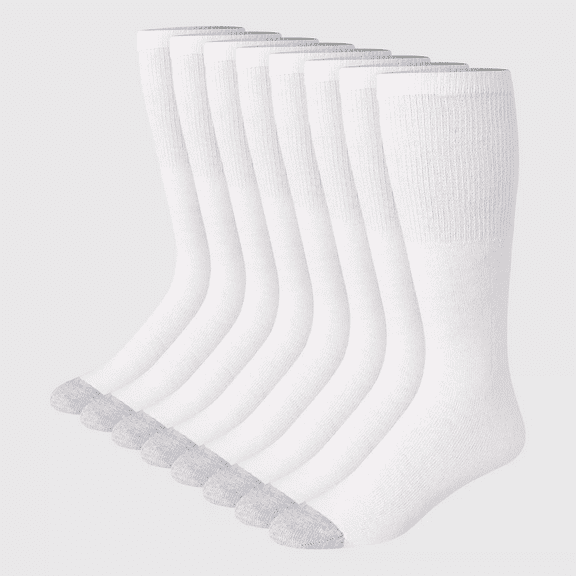 Hanes Red Label Men's FreshIQ Over-the-Calf Tube Socks 8pk - White, 6-12