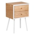 thumbnail image 1 of Table d'Appoint Universelle Abacus 2 Tiroirs Chêne Moderne et Blanc, 1 of 9