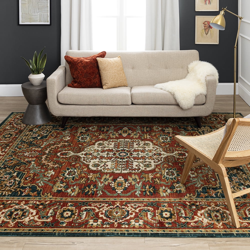 Mohawk Home Borrowdale Woven Ornamental Indoor Area Rug, Red, 8' x 10'