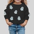 thumbnail image 2 of Weebloom Halloween Crew Neck Sweatshirts Kids Cute Ghost Graphic Pullover Fall Winter Season Tops Boy Girl Party Sweatshirt Black, 2 of 5