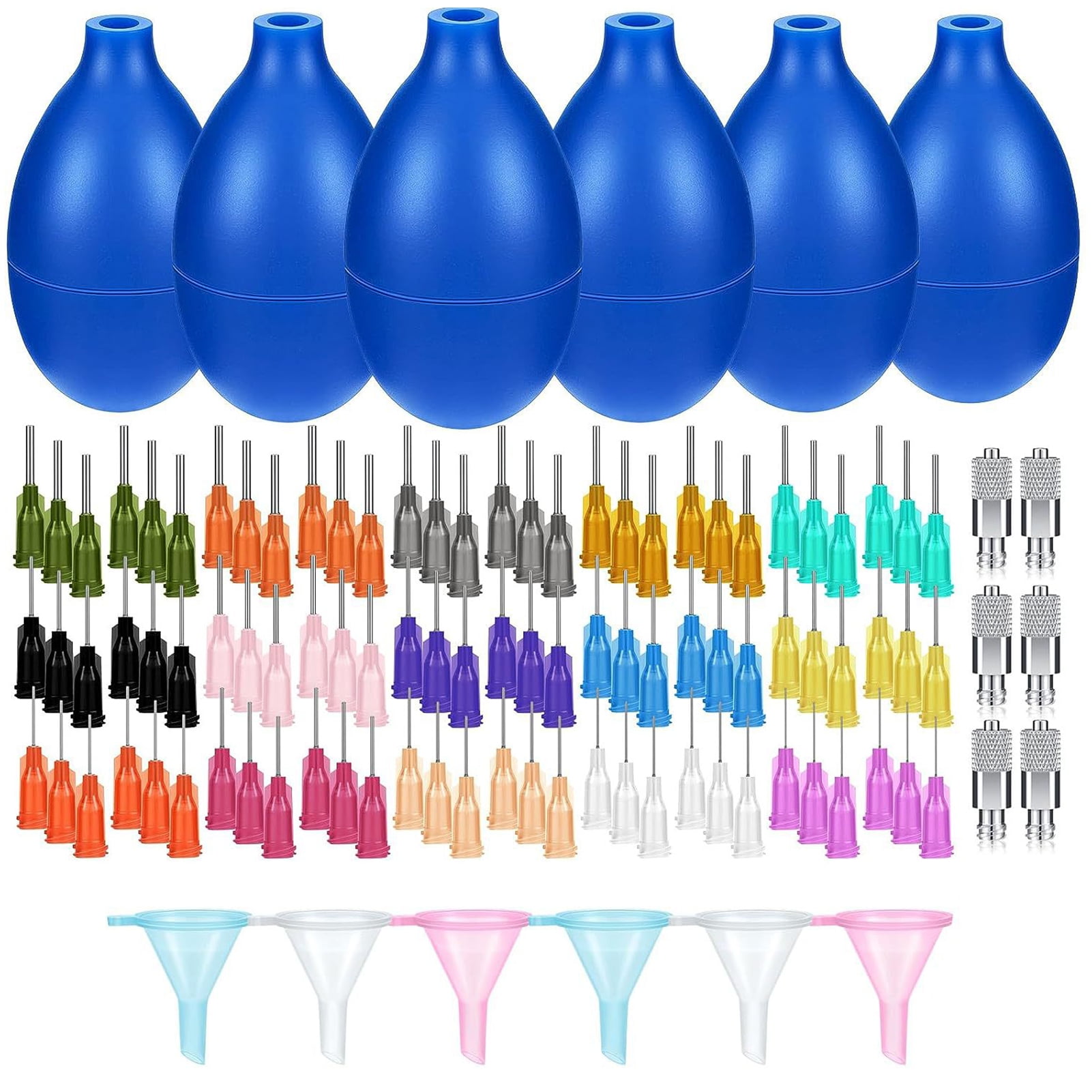 Ludlz 108Pcs Pottery Tools with Slip Trailer Bottle Assorted Fine Tip Needle Replacement Filling Funnel Connector Precision Applicator Glaze Bottle Clay DIY Tools Kit