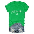thumbnail image 4 of TSADFHJI Hauts Femmes Hiver Noël T-Shirt Décontracté Imprimé Cœur de la Saint-Valentin Col Rond Manches Courtes P Vert, 4 of 4
